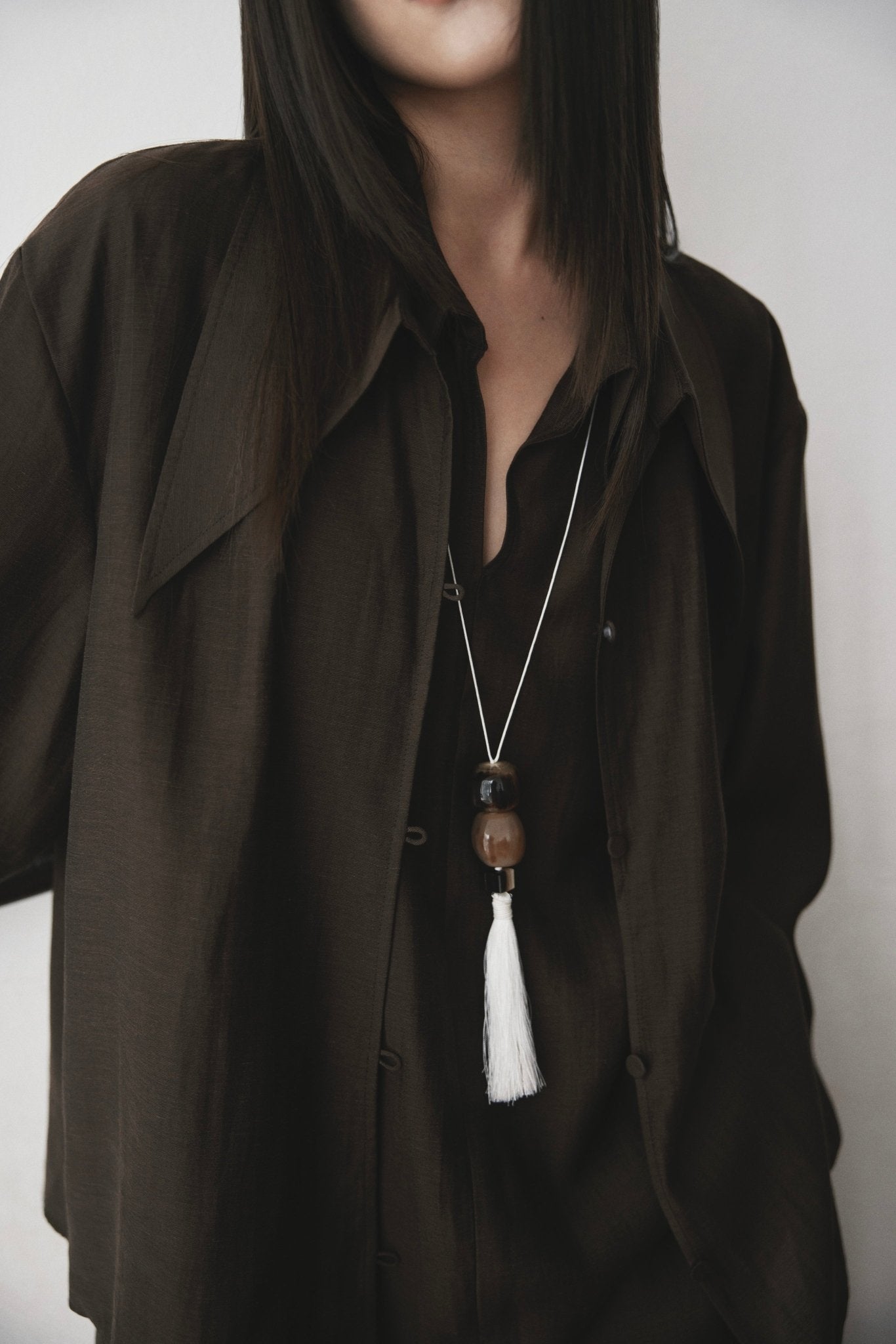 Double Collar Shirt x Linen Straight Trousers - Jadeiteth