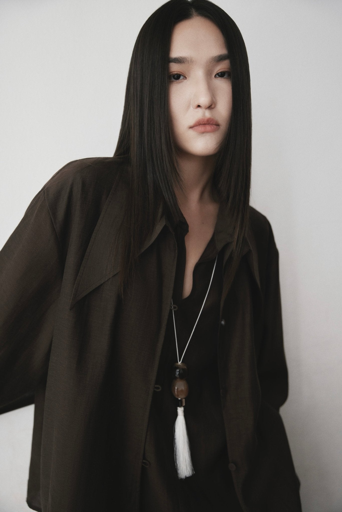 Double Collar Shirt x Linen Straight Trousers - Jadeiteth