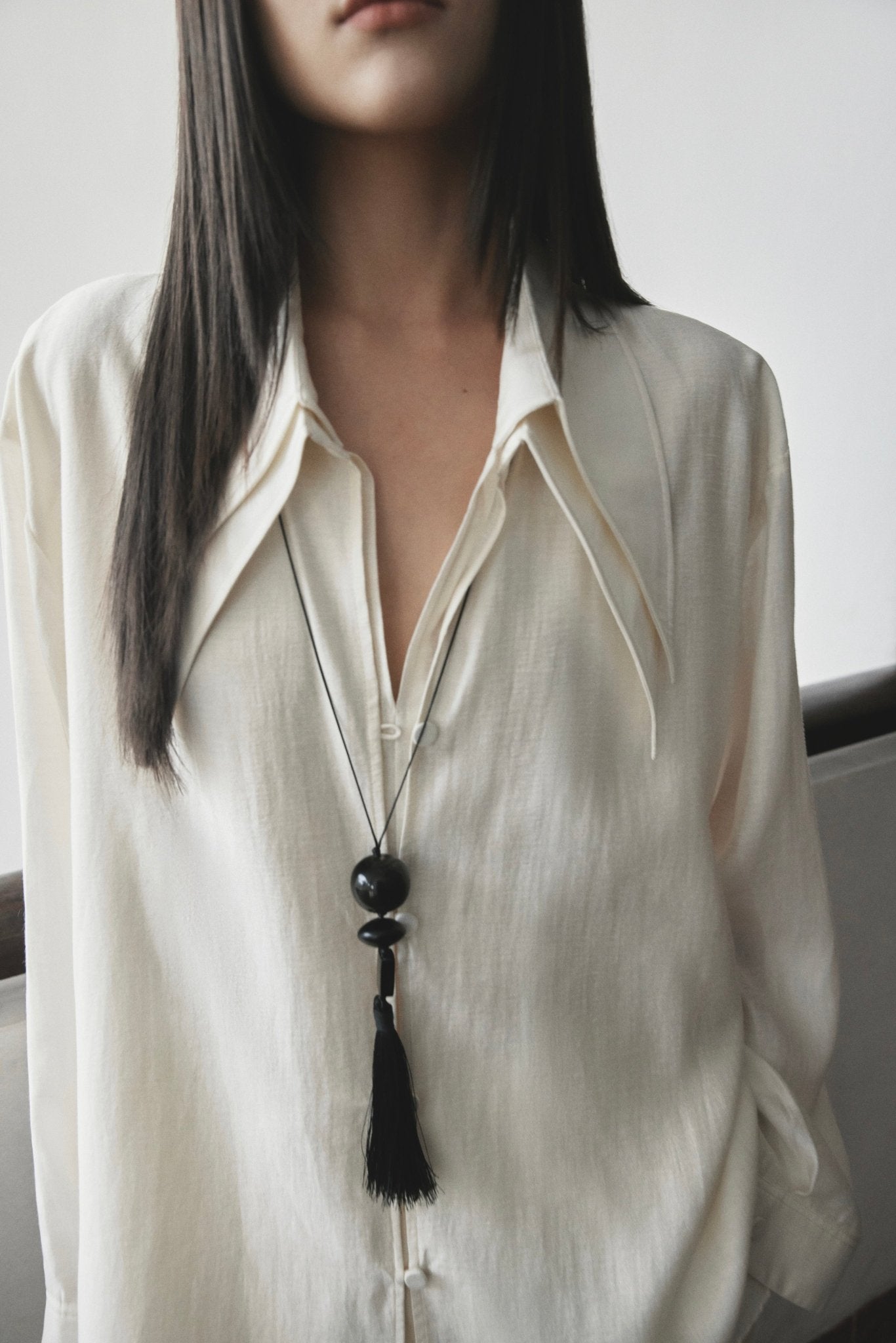 Double Collar Shirt x Linen Straight Trousers - Jadeiteth