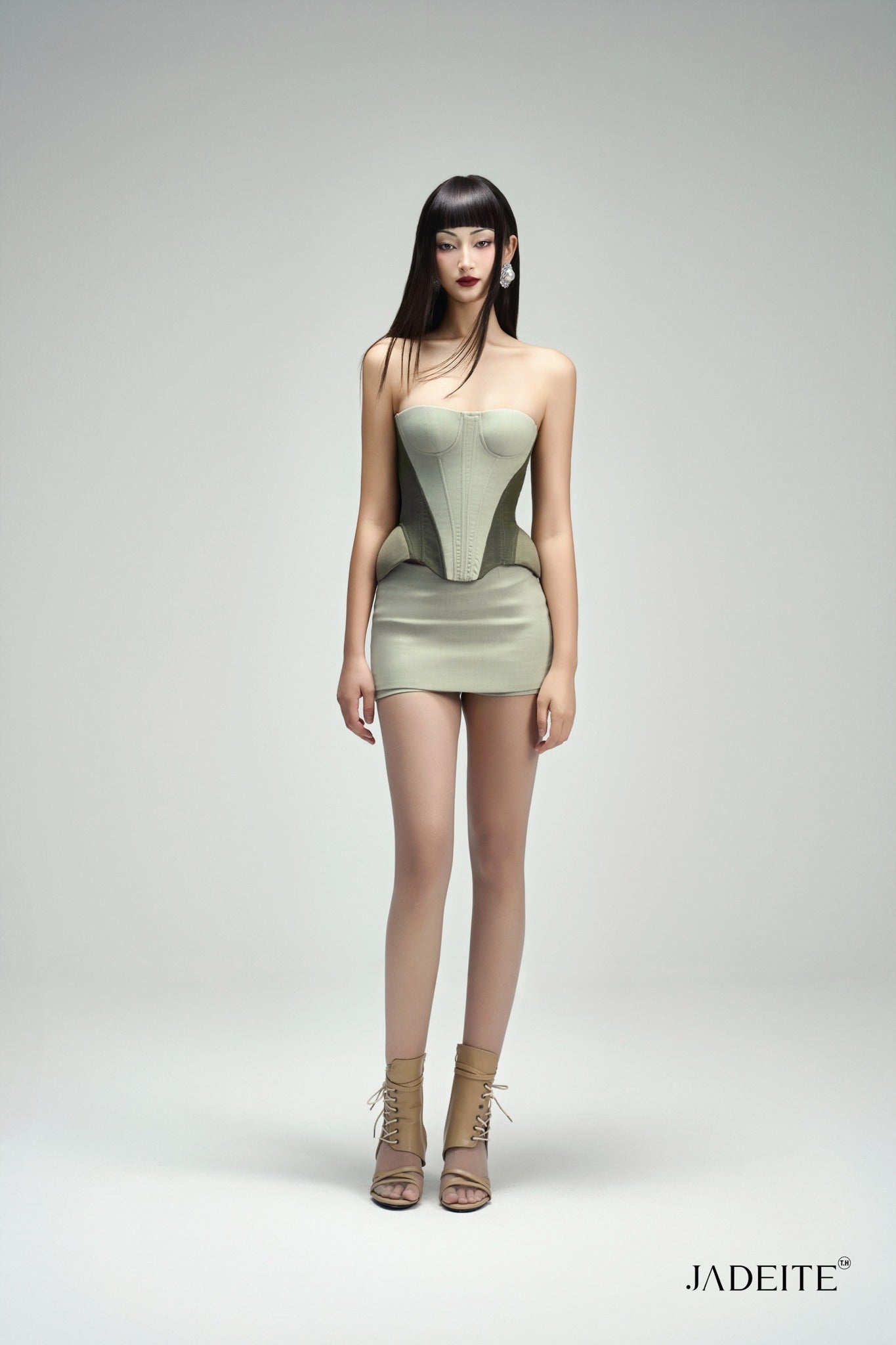 Iron Avocado Corset N Avocado Short-Skirt - Jadeiteth