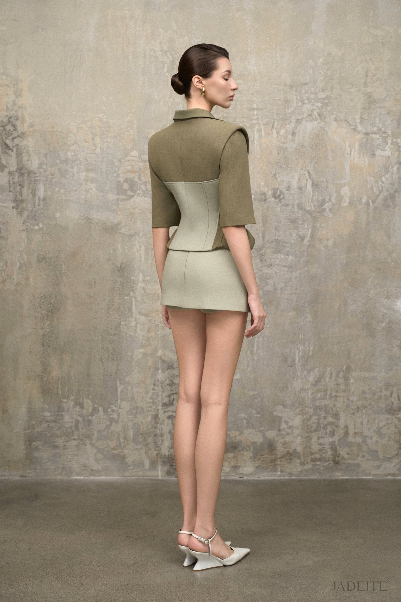 Mint Moss Corset Vest x Avocado Short-Skirt - Jadeiteth