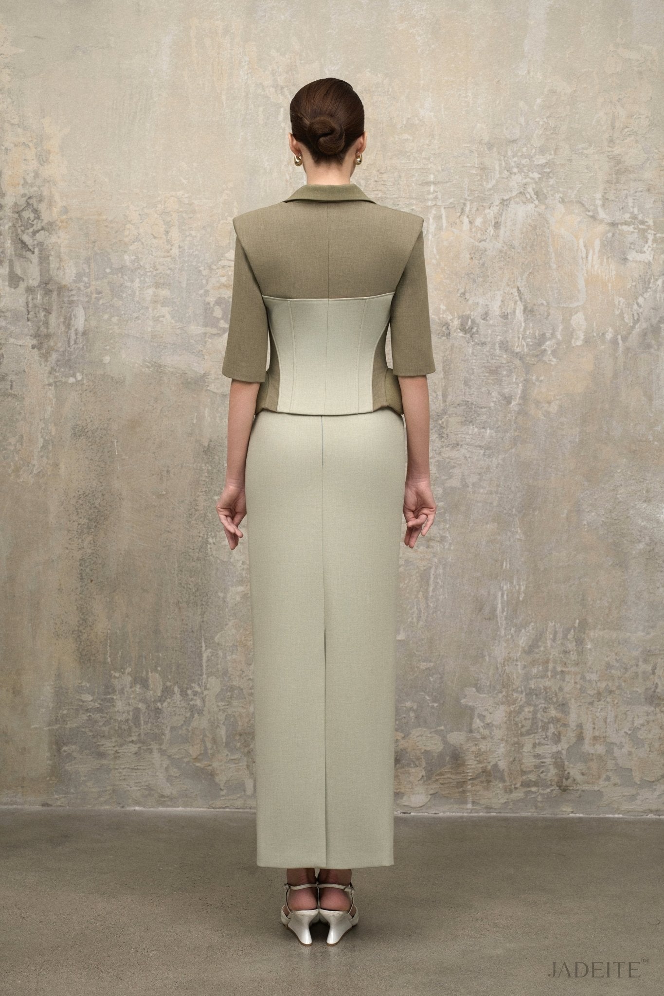 Mint Moss Corset Vest x Mint Pencil Skirt - Jadeiteth