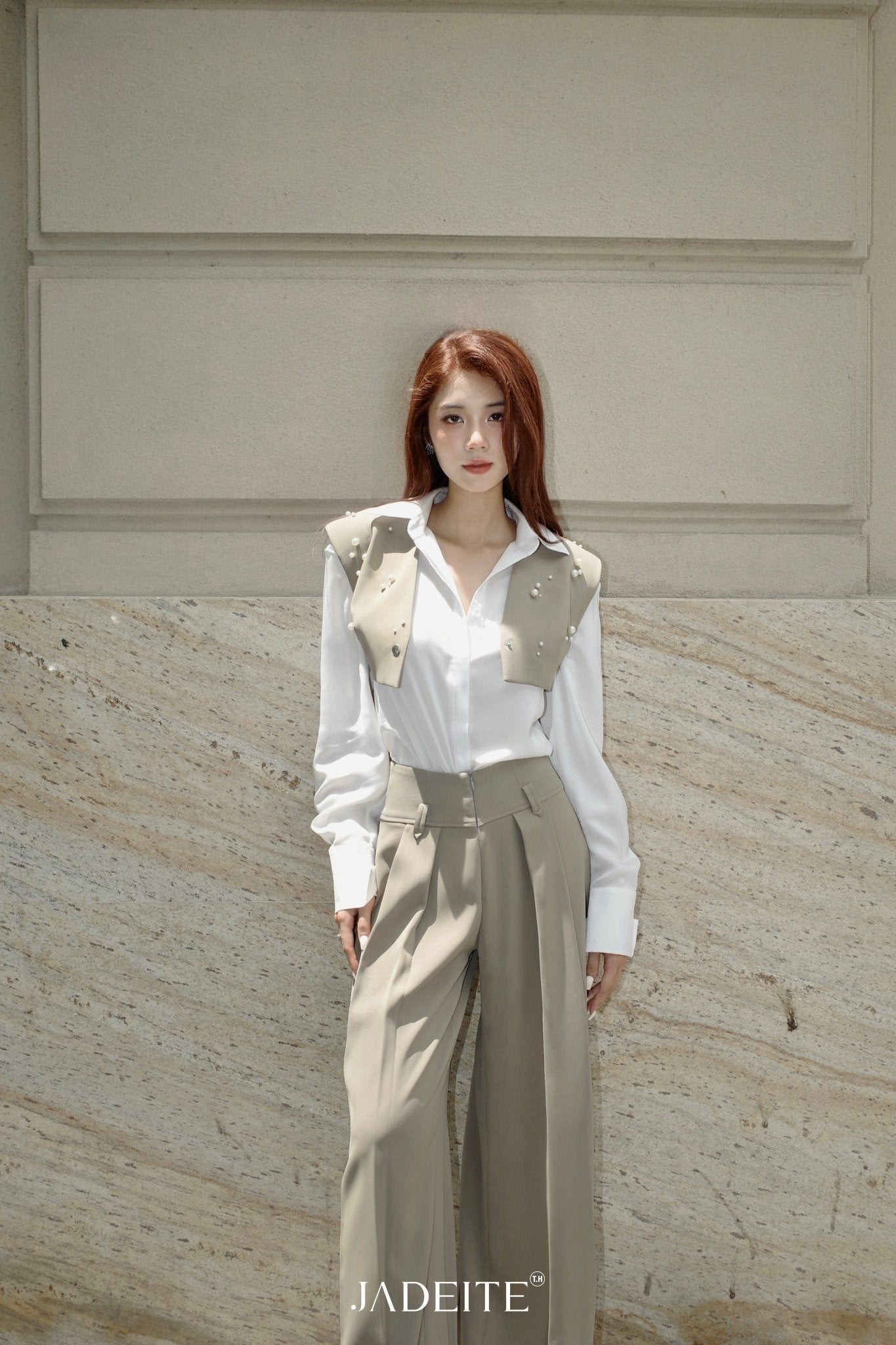 Scar Gile Croptop Planny White Skirt Sammy Moss Pants - Jadeiteth