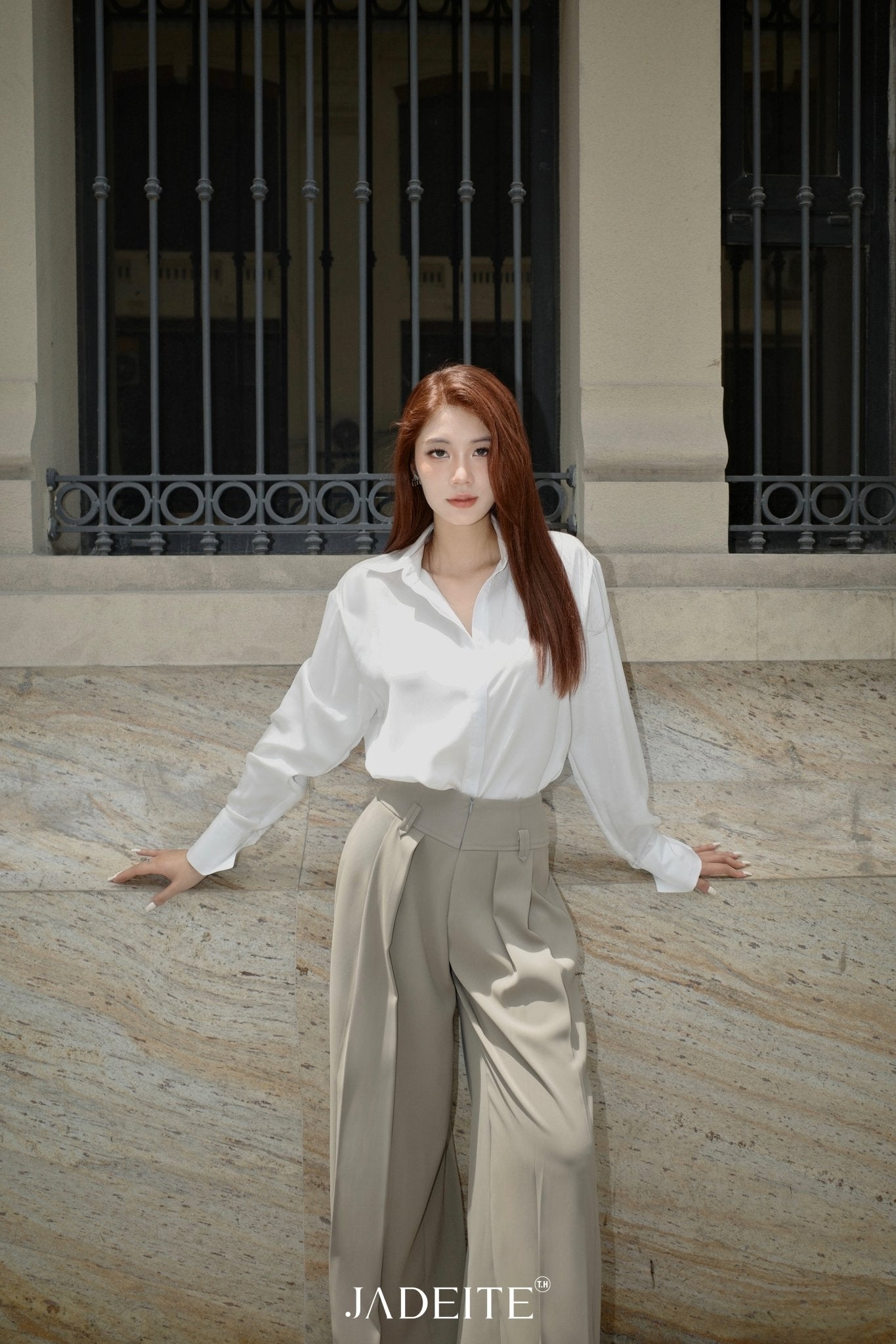 Scar Gile Croptop Planny White Skirt Sammy Moss Pants - Jadeiteth