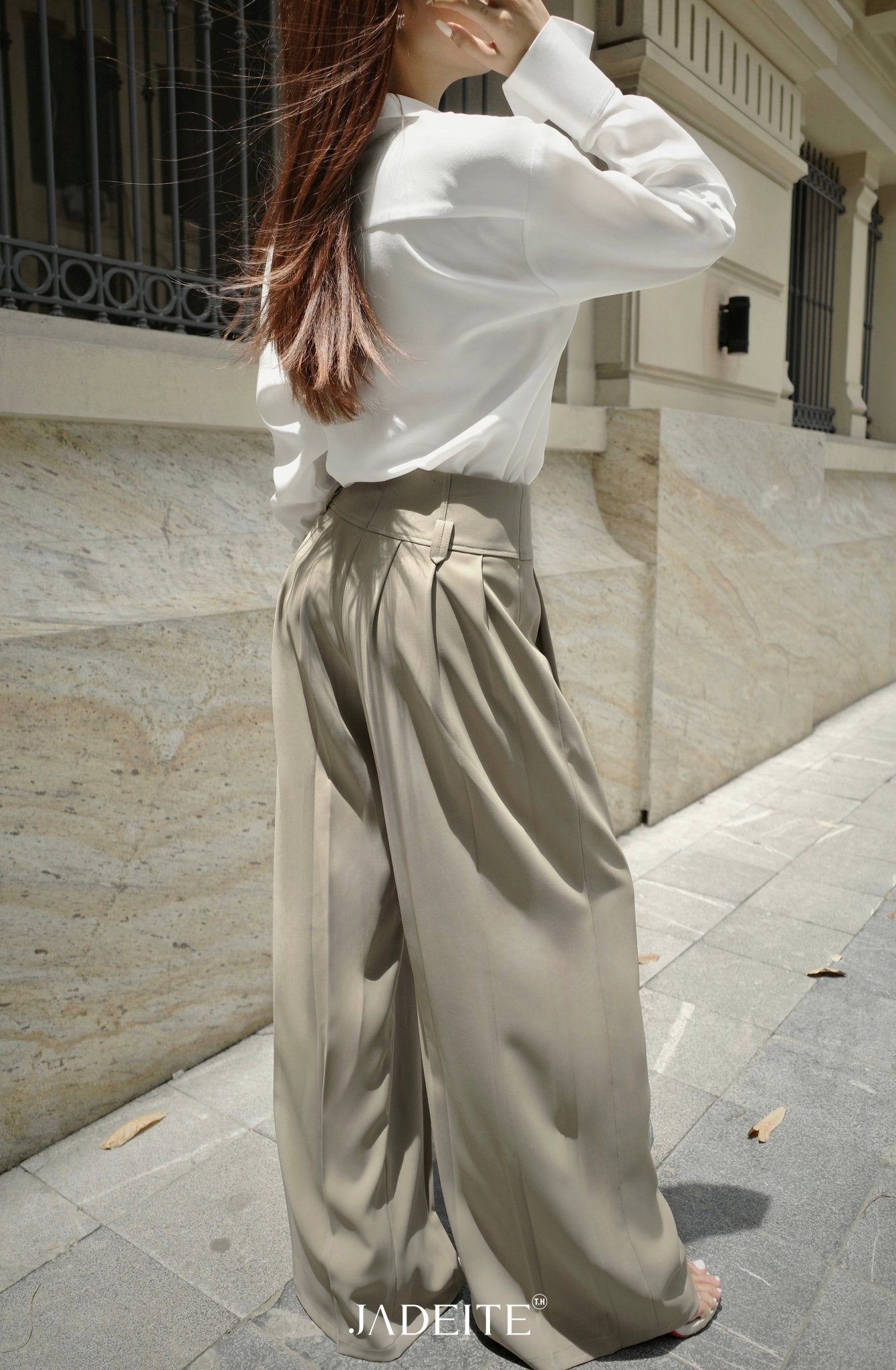 Scar Gile Croptop Planny White Skirt Sammy Moss Pants - Jadeiteth
