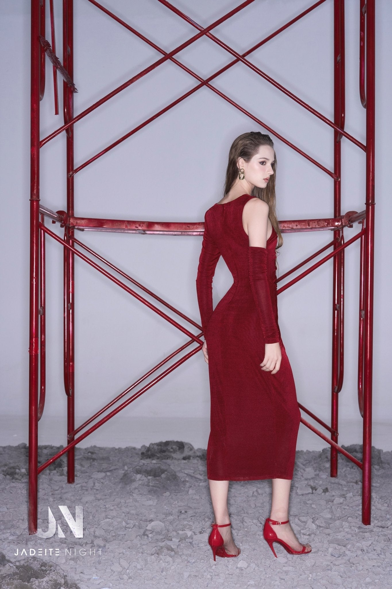 Shoulder wrap midi dress - Jadeiteth