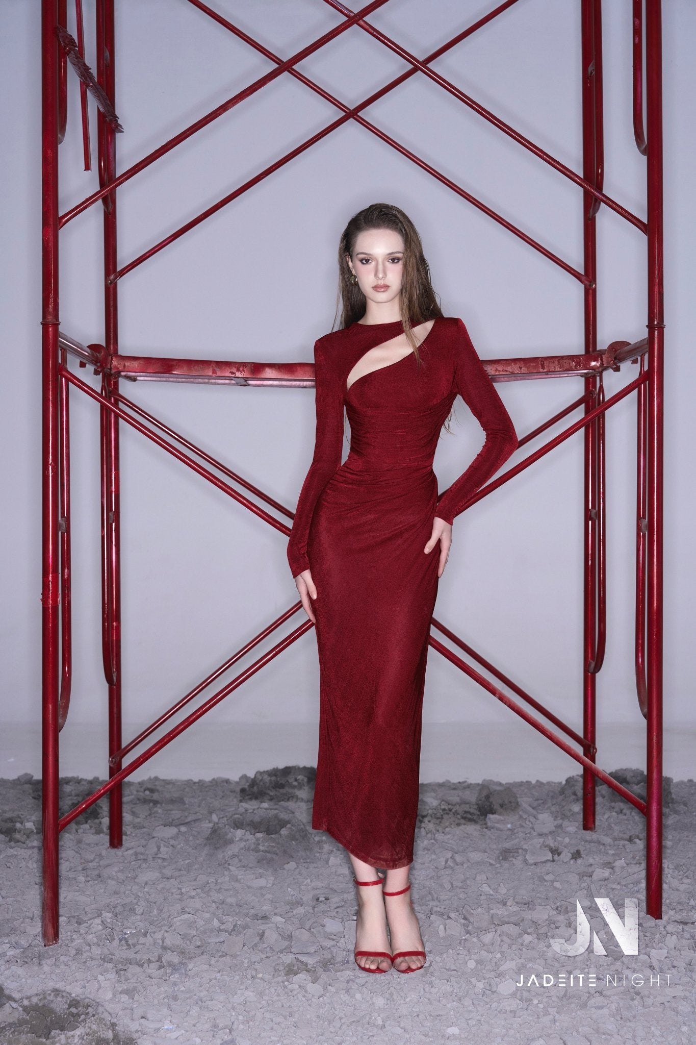 Shoulder wrap midi dress - Jadeiteth