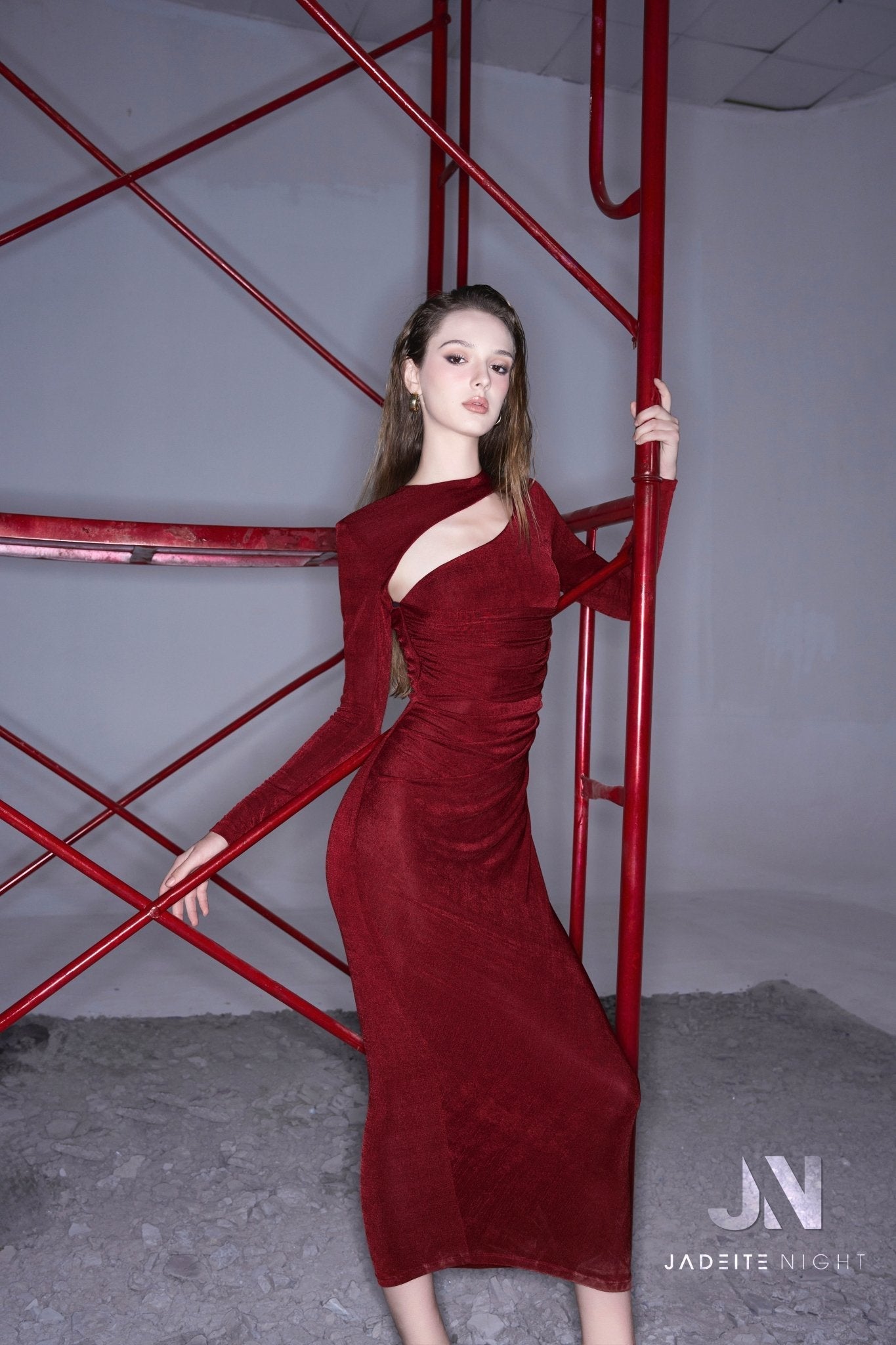 Shoulder wrap midi dress - Jadeiteth